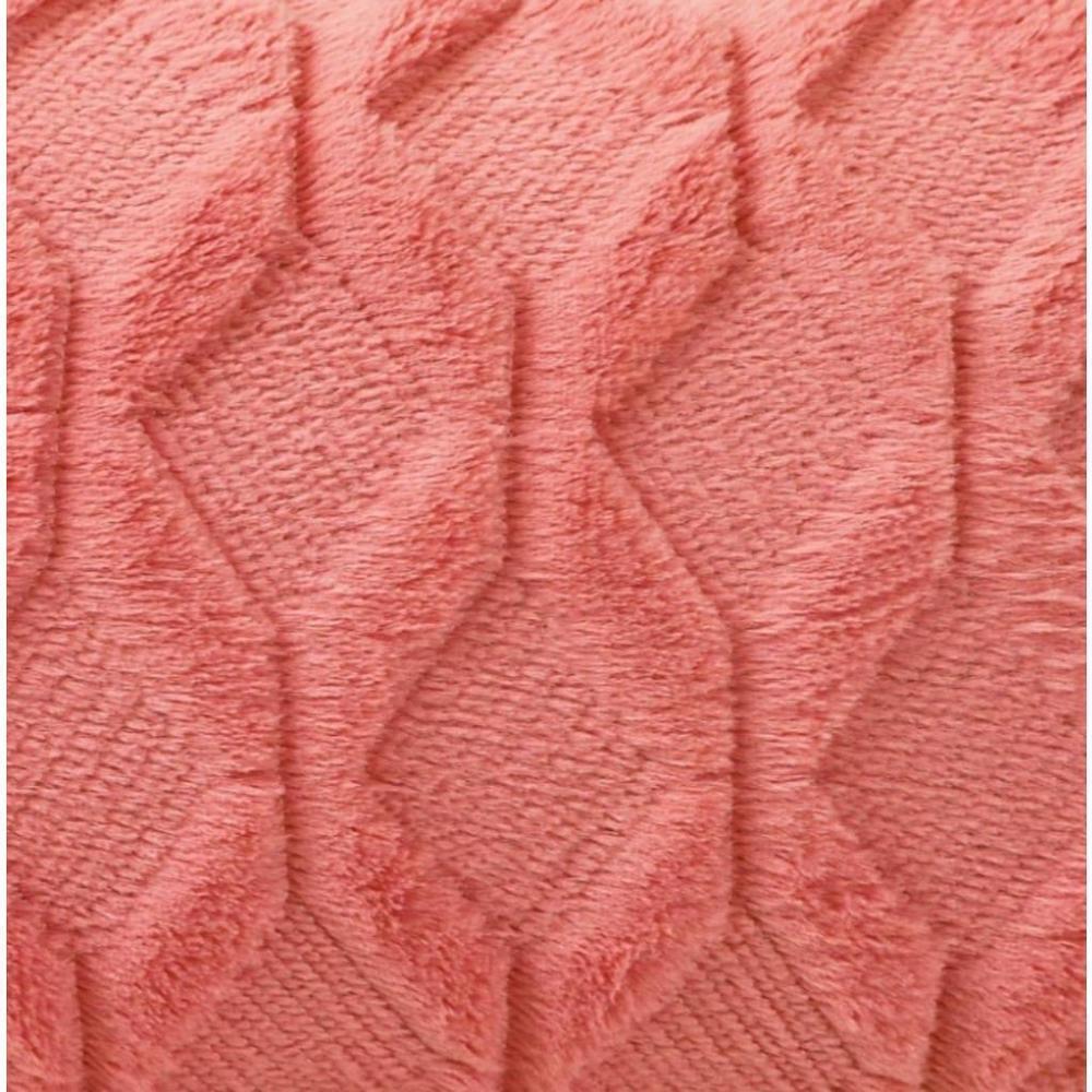 Plush Pillow Cover In Coral Pink - Picture 6 of 7